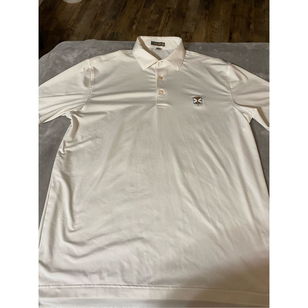 PETER MILLAR KINLOCK WHITE POLO GOLF SHIRT - SIZE MEN M